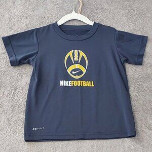 Nike Dri-Fit Toddler 3T Football Graphic T-Shirt Navy Blue Athletic Top